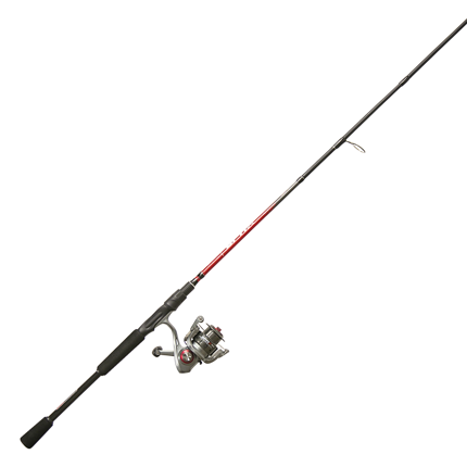 Quantum Reliance Spinning Reel and Fishing Rod Combo, 8-Foot 2-Piece Rod,  Size 65 Reel, Silver/Black 